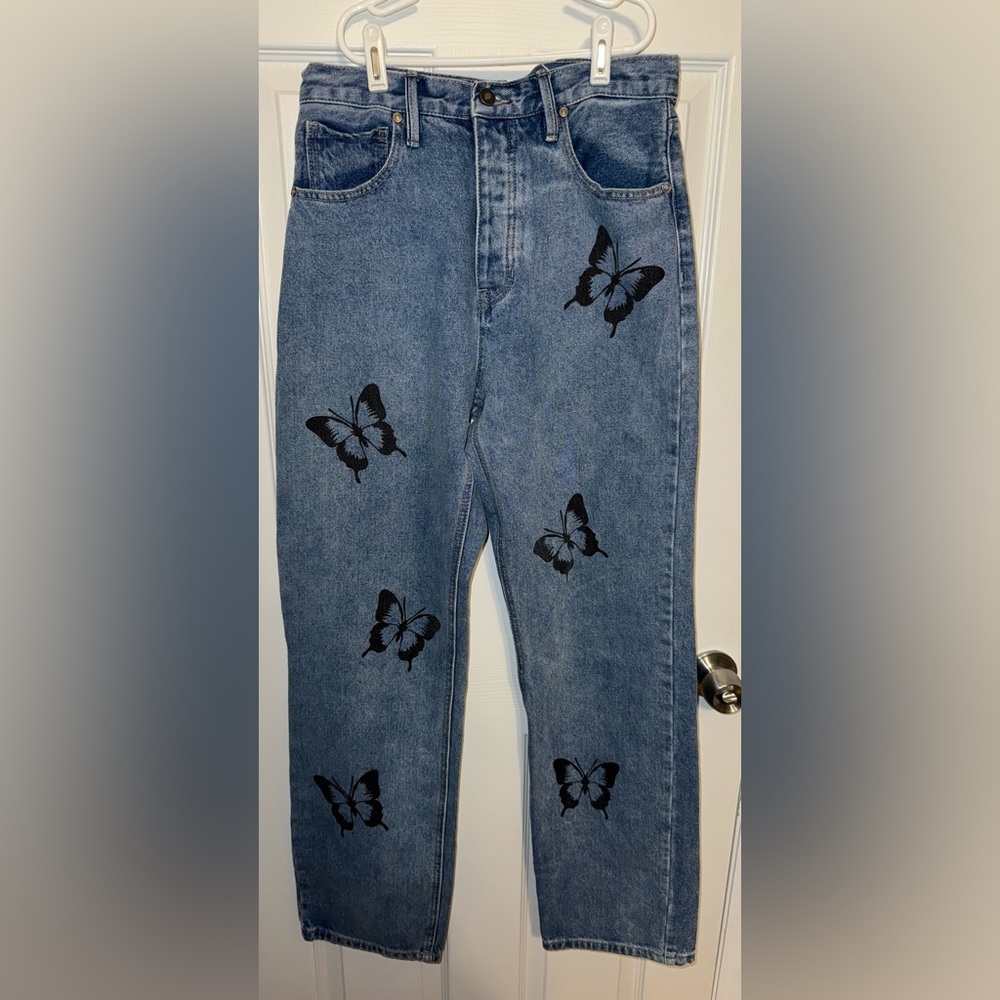 Breathtaking Butterflies Non Stretch Jeans - Medium Blue Wash - Picture 4 of 9